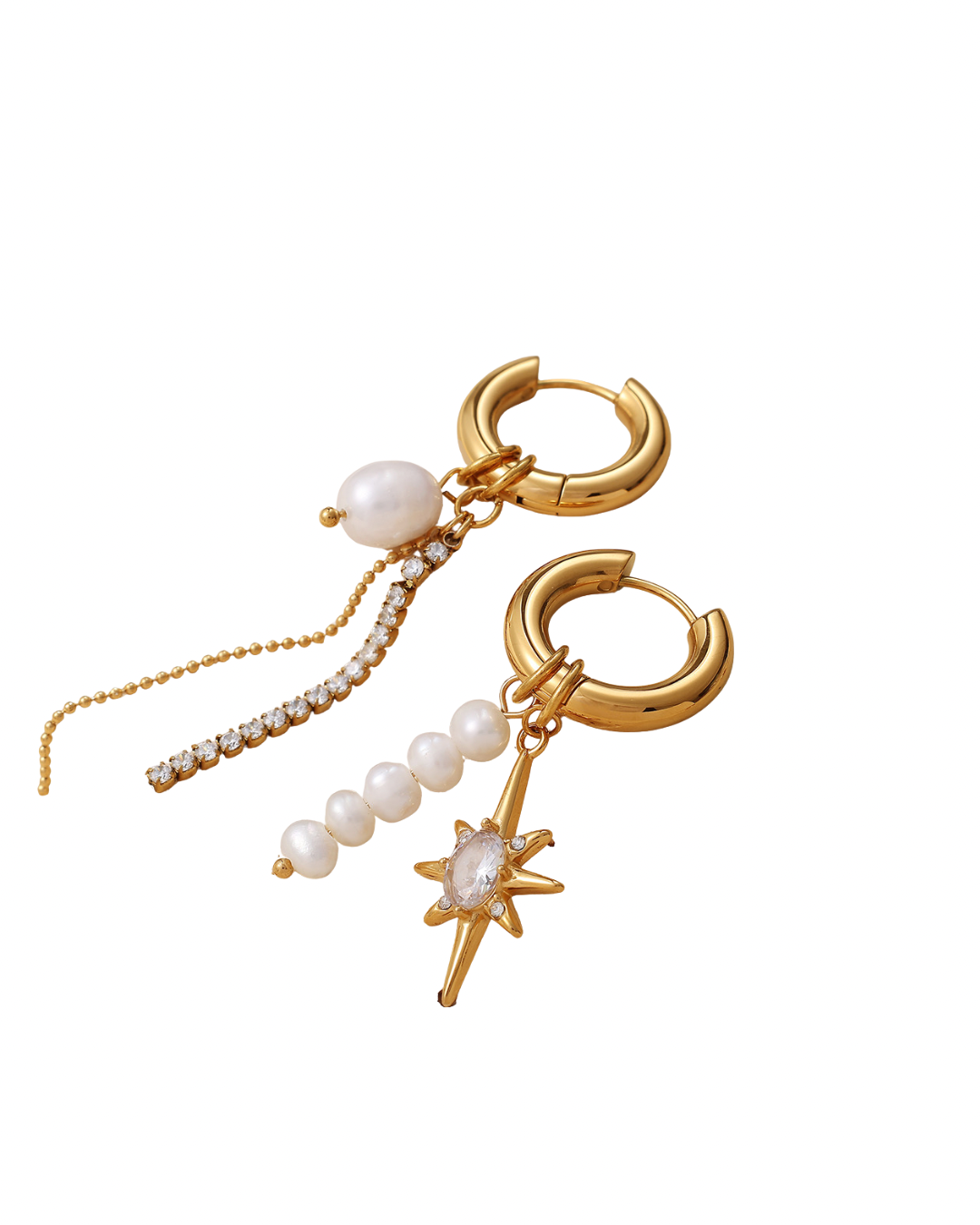 Golden Asym Hoops