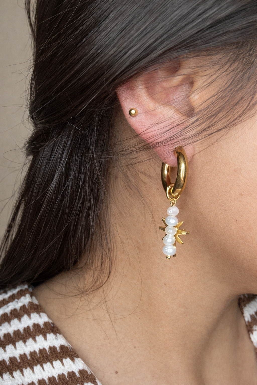Golden Asym Hoops